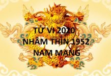 Xem tử vi năm 2020 cho tuổi NHÂM THÌN sinh năm 1952 Nam Mạng