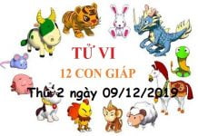 Xem tử vi thứ 2 ngày 09/12/2019 của 12 con giáp