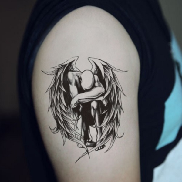 30+ hình xăm cánh thiên thần đẹp, chất dành cho nam, nữ-5
