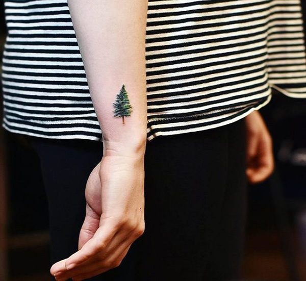 10+ Hình xăm cây thông nam nữ đẹp, tinh tế-5