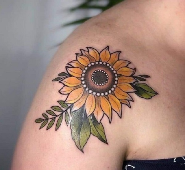 Hình xăm hoa hướng dương đẹp chất nhất-11 Hình xăm hoa hướng dương đẹp chất nhất-11