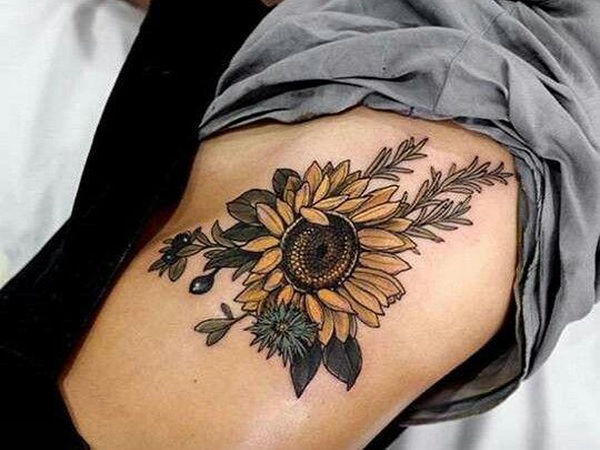 Hình xăm hoa hướng dương đẹp chất nhất-2 Hình xăm hoa hướng dương đẹp chất nhất-2