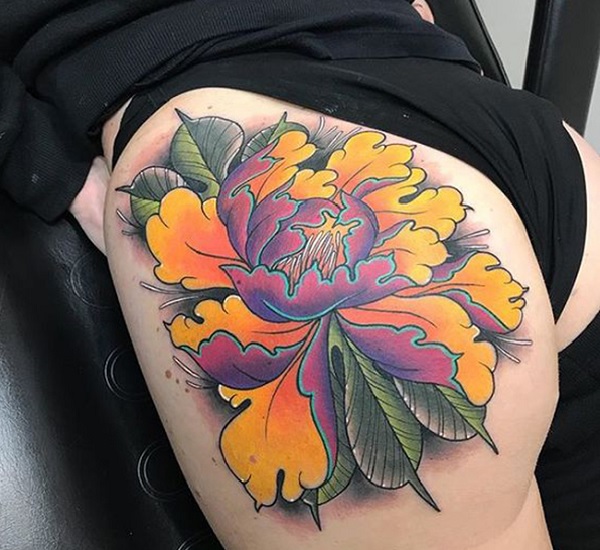 50+ hình xăm hoa mẫu đơn đen trắng, có màu đẹp nhất-13