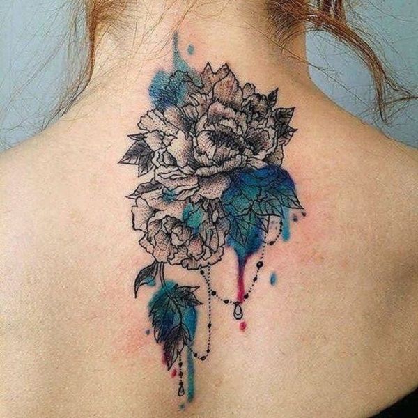 50+ hình xăm hoa mẫu đơn đen trắng, có màu đẹp nhất-11