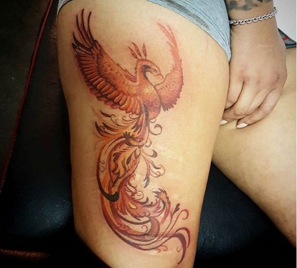 10+ hình xăm phượng hoàng lửa truất nhất-8