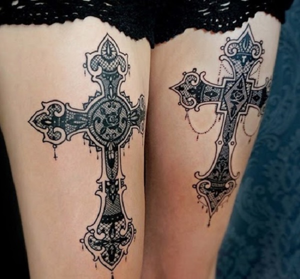 99+ hình xăm thánh giá cực đẹp dành cho nam, nữ-7