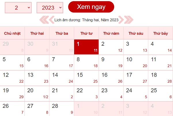 Tháng 2 có bao nhiêu ngày? Lịch âm dương tháng 2/2022-4
